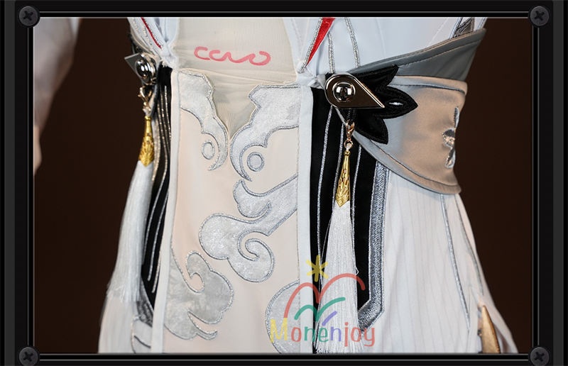 Monenjoy ゼンゼロ 葉瞬光 コスプレ 刺繍柄 Ye Shunguang 2形態 イェー・シュンガン 合金製パーツ 耳飾+尻尾追加 コスプレ