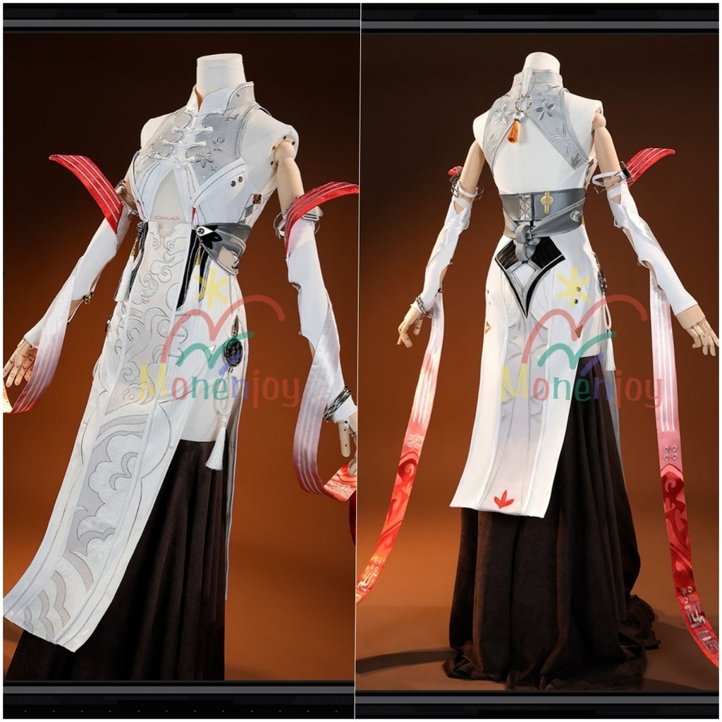 Monenjoy ゼンゼロ 葉瞬光 コスプレ 刺繍柄 Ye Shunguang 2形態 イェー・シュンガン 合金製パーツ 耳飾+尻尾追加 コスプレ