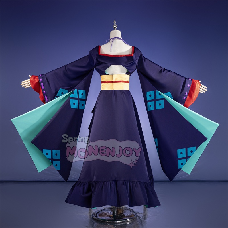 Monenjoy 超かぐや姫! 月見ヤチヨ コスプレ衣装 ヘアアクセサリー付 コスチューム 和服 仮装 酒寄彩葉 ぬいぐるみ+和傘別途追加対応