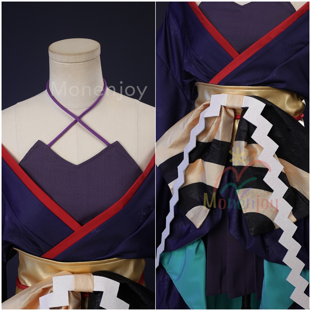 Monenjoy 超かぐや姫 月見ヤチヨ ジャカード生地 コスプレ衣装 ぬいぐるみ追加 コスチューム イベント 和服