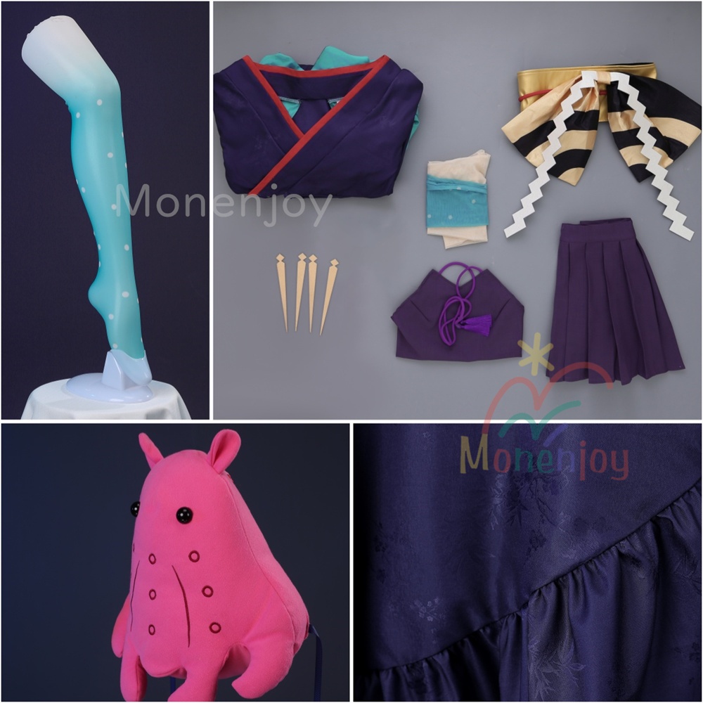 Monenjoy 超かぐや姫 月見ヤチヨ ジャカード生地 コスプレ衣装 ぬいぐるみ追加 コスチューム イベント 和服