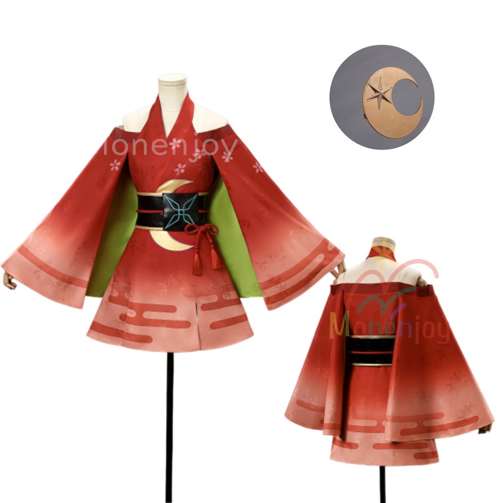 Monenjoy 超かぐや姫 かぐや コスプレ衣装 ジャカード生地 少女 コスチューム ハロウィン 仮装 髪飾付