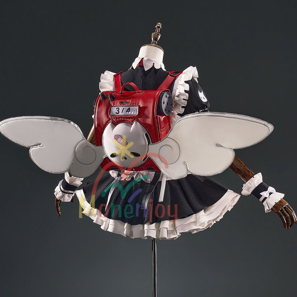 【Monenjoy】ゼンゼロ 千夏 ティータイム コスプレ イベント 可愛い メイド服 猫耳付き 鞄追加