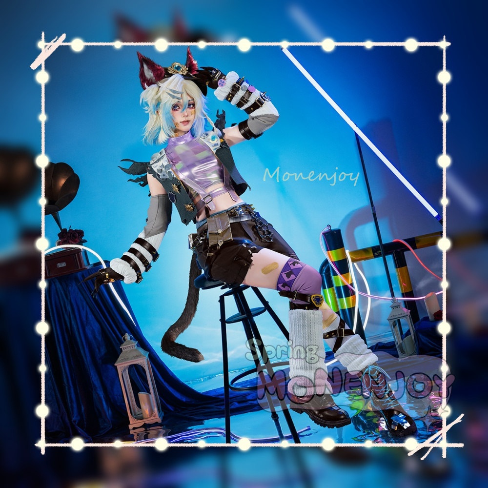 Monenjoy IdentityV 第五人格 幻灯師 コスプレ衣装 フラバルー UR衣装 アマンダ・ゲイティス コスチューム 帽子+尻尾追加対応 イベント