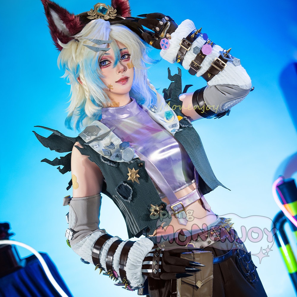 Monenjoy IdentityV 第五人格 幻灯師 コスプレ衣装 フラバルー UR衣装 アマンダ・ゲイティス コスチューム 帽子+尻尾追加対応 イベント