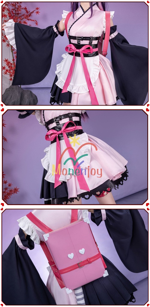 Monenjoy 超かぐや姫 駒沢 乃依 コスプレ衣装 こまざわ のい ゴスロリ風 Black onyXのメンバー コスチューム 鞄追加対応