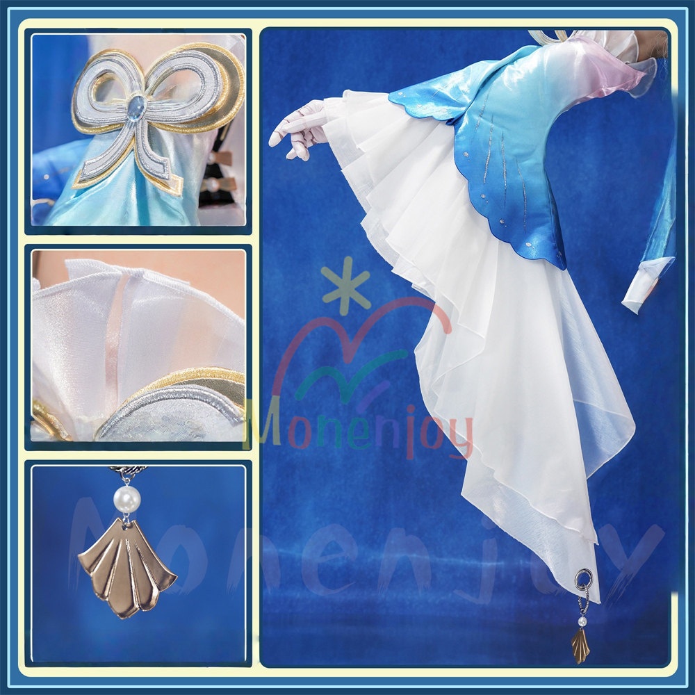 Monenjoy 崩壊スターレイル パール コスプレ衣装 十の石心 礼服 ドレス 金属製パーツ 金属製ヘア飾付