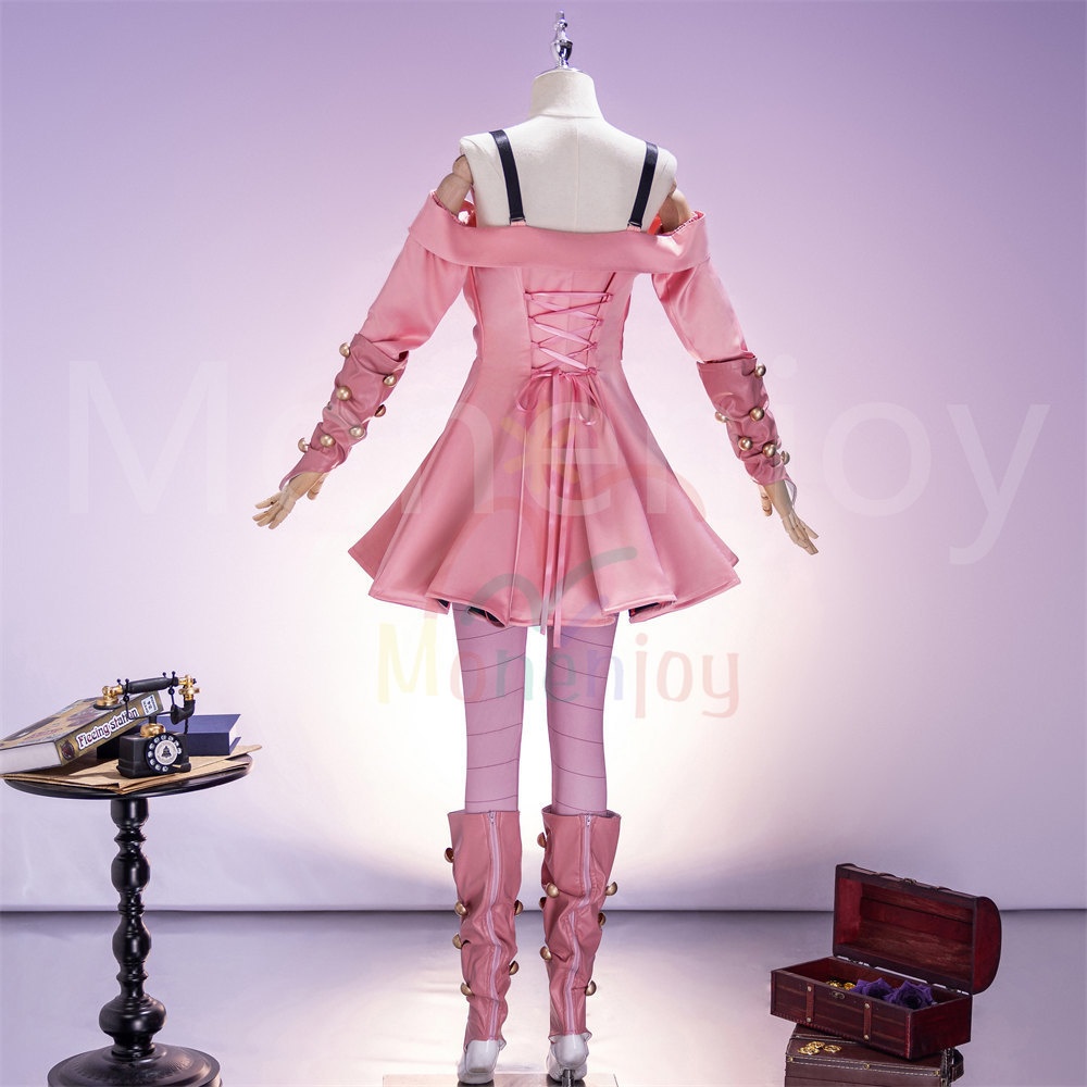 Monenjoy ジョジョ Part7 ルーシー・スティール コスプレ衣装 イベント ジョジョの奇妙な冒険 サテン生地 コスチューム