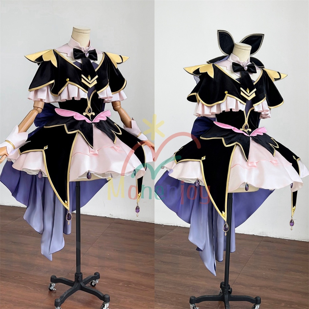 Monenjoy　名探偵プリキュア　森亜るるか コスプレ衣装　キュアアルカナ・シャドウ　ドレス　コスチューム　ベルベット生地　髪飾付