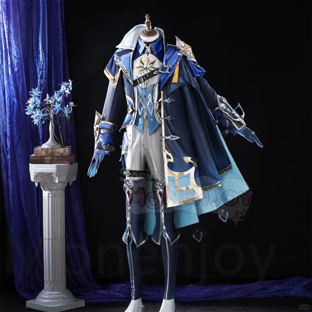 Monenjoy 原神 ローエン コスプレ 衣装 3Dプリント樹脂パーツ 氷元素 騎士団副隊長 イベント向け高品質