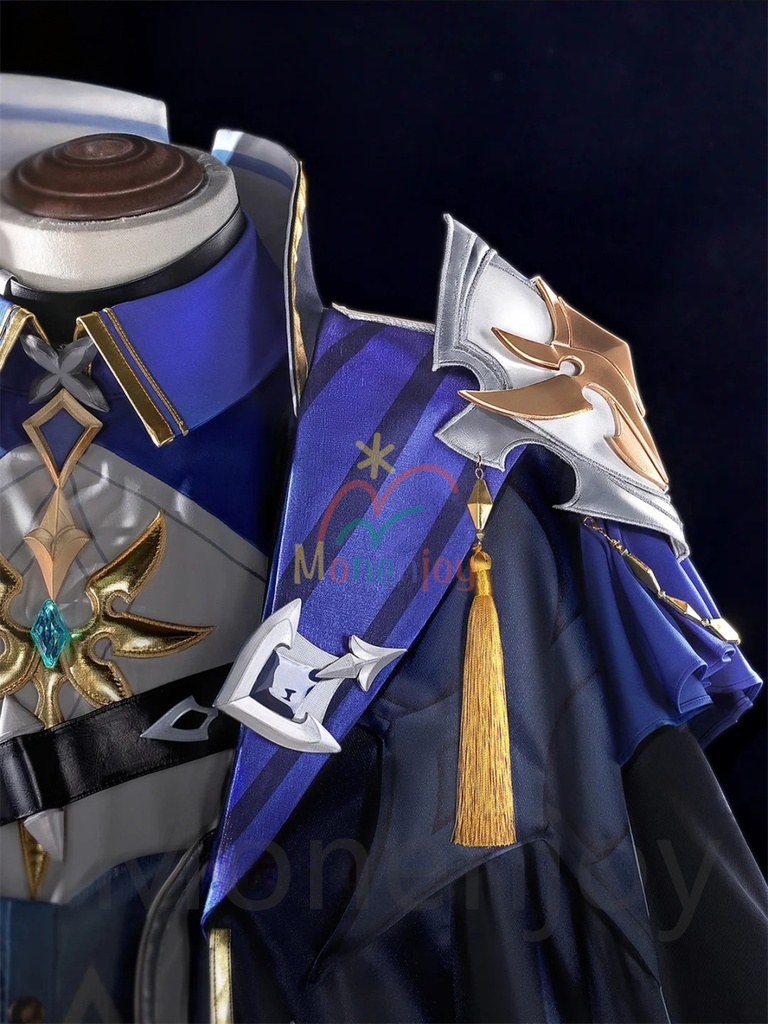 Monenjoy 原神 ローエン コスプレ 衣装 3Dプリント樹脂パーツ 氷元素 騎士団副隊長 イベント向け高品質