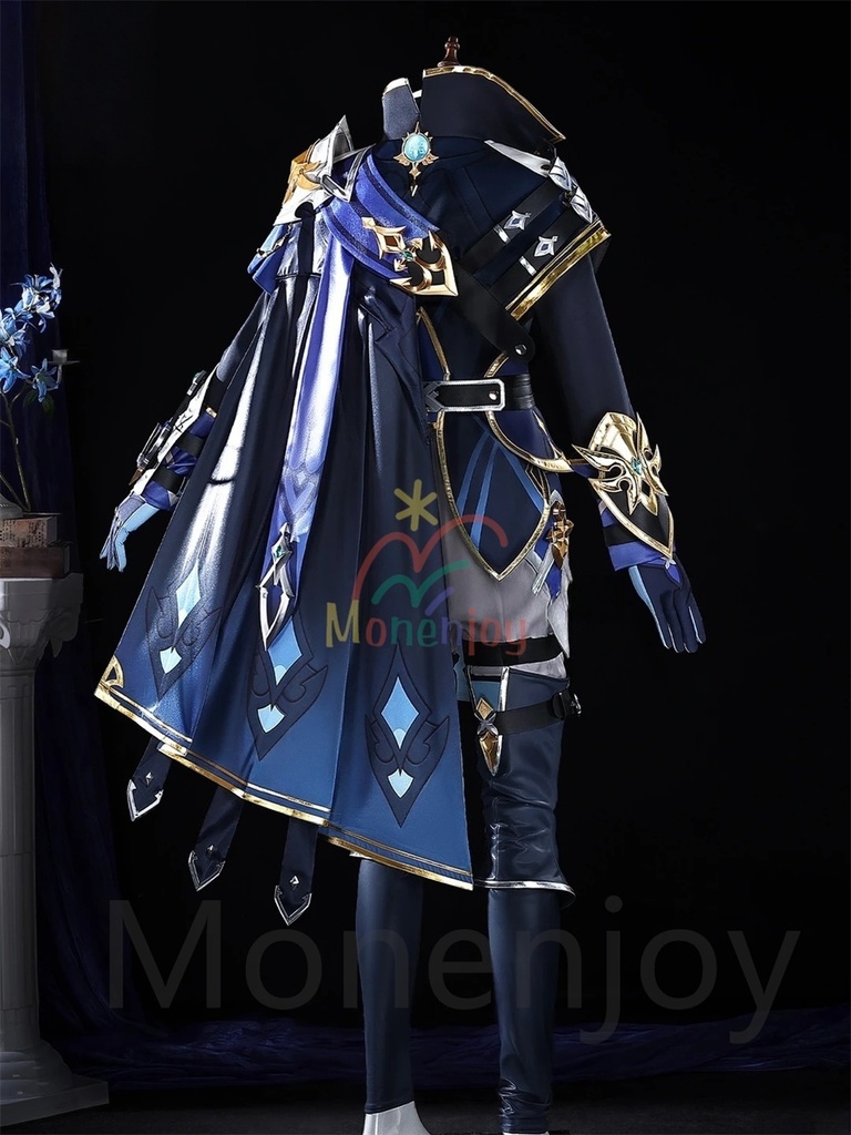 Monenjoy 原神 ローエン コスプレ 衣装 3Dプリント樹脂パーツ 氷元素 騎士団副隊長 イベント向け高品質