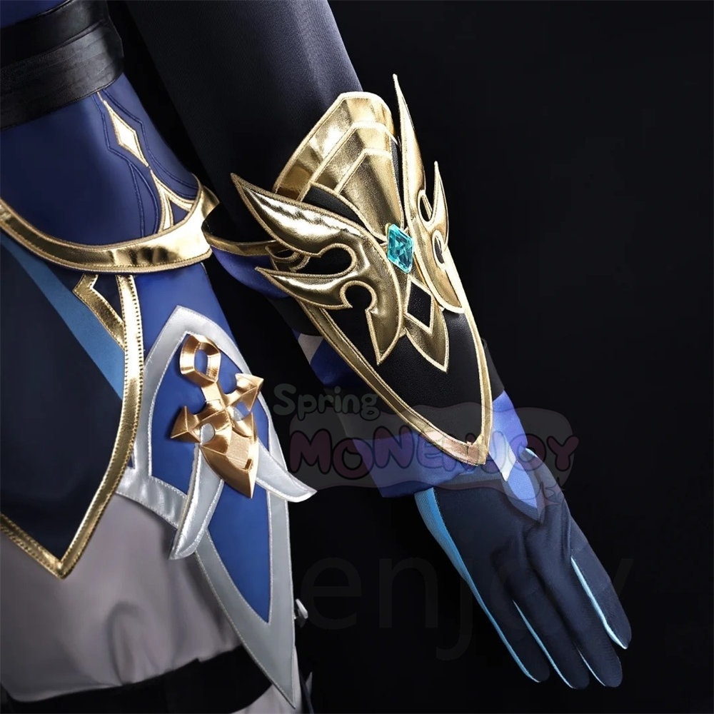 Monenjoy 原神 ローエン コスプレ 衣装 3Dプリント樹脂パーツ 氷元素 騎士団副隊長 イベント向け高品質