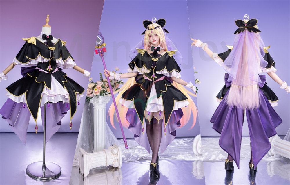 Monenjoy 名探偵プリキュア! 森亜 るるか コスプレ衣装 たんプリ キュアアルカナ・シャドウ ドレス イベント