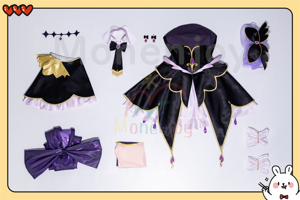 Monenjoy 名探偵プリキュア! 森亜 るるか コスプレ衣装 たんプリ キュアアルカナ・シャドウ ドレス イベント