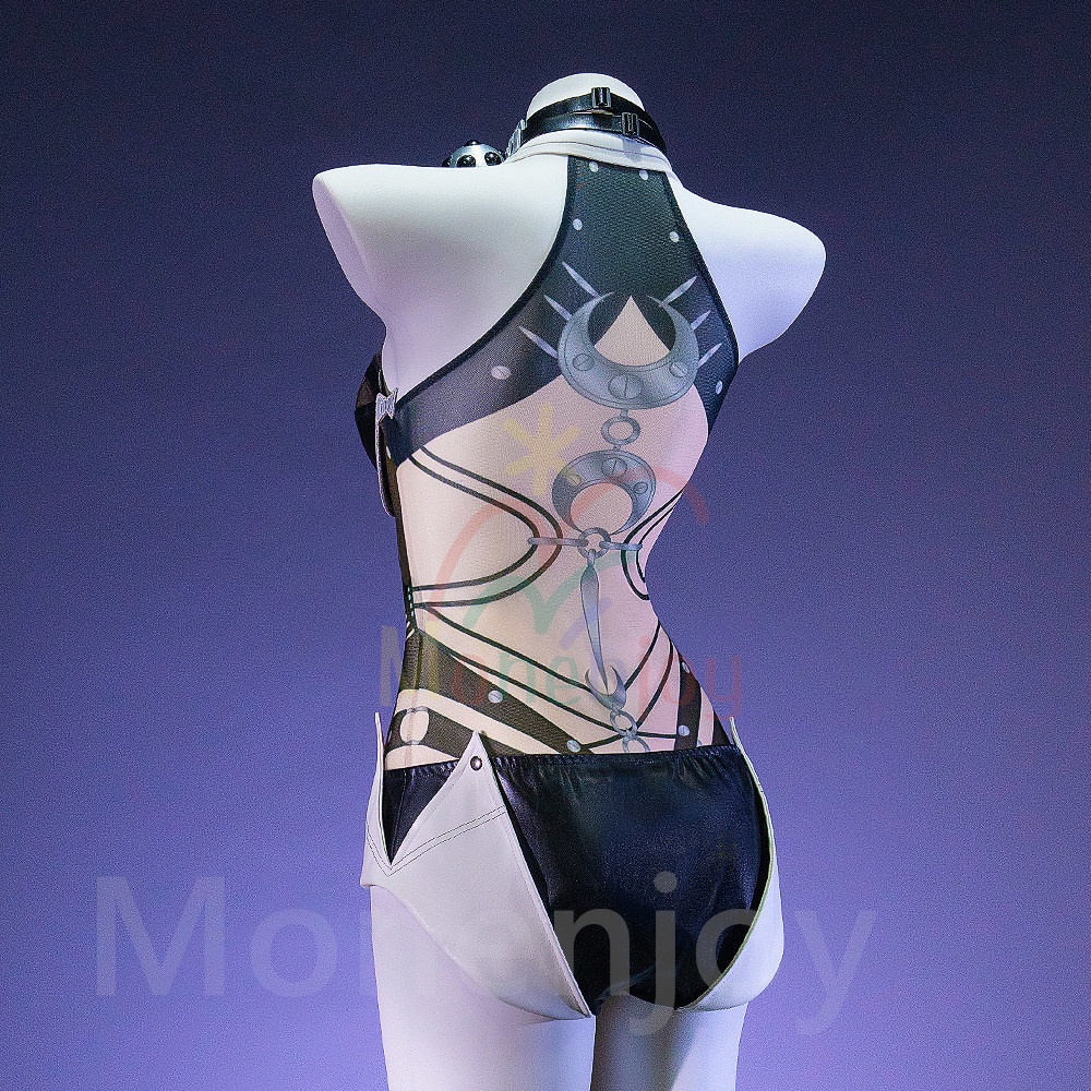 Monenjoy ゼンゼロ プロメイア コスプレ衣装 3d樹脂製パーツ Promeia 人工革 クランプスの黒枝 腿カバー付 イベント対応