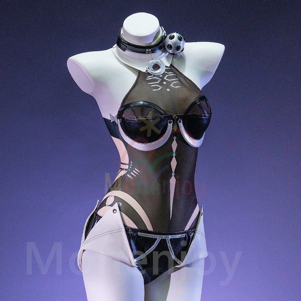 Monenjoy ゼンゼロ プロメイア コスプレ衣装 3d樹脂製パーツ Promeia 人工革 クランプスの黒枝 腿カバー付 イベント対応
