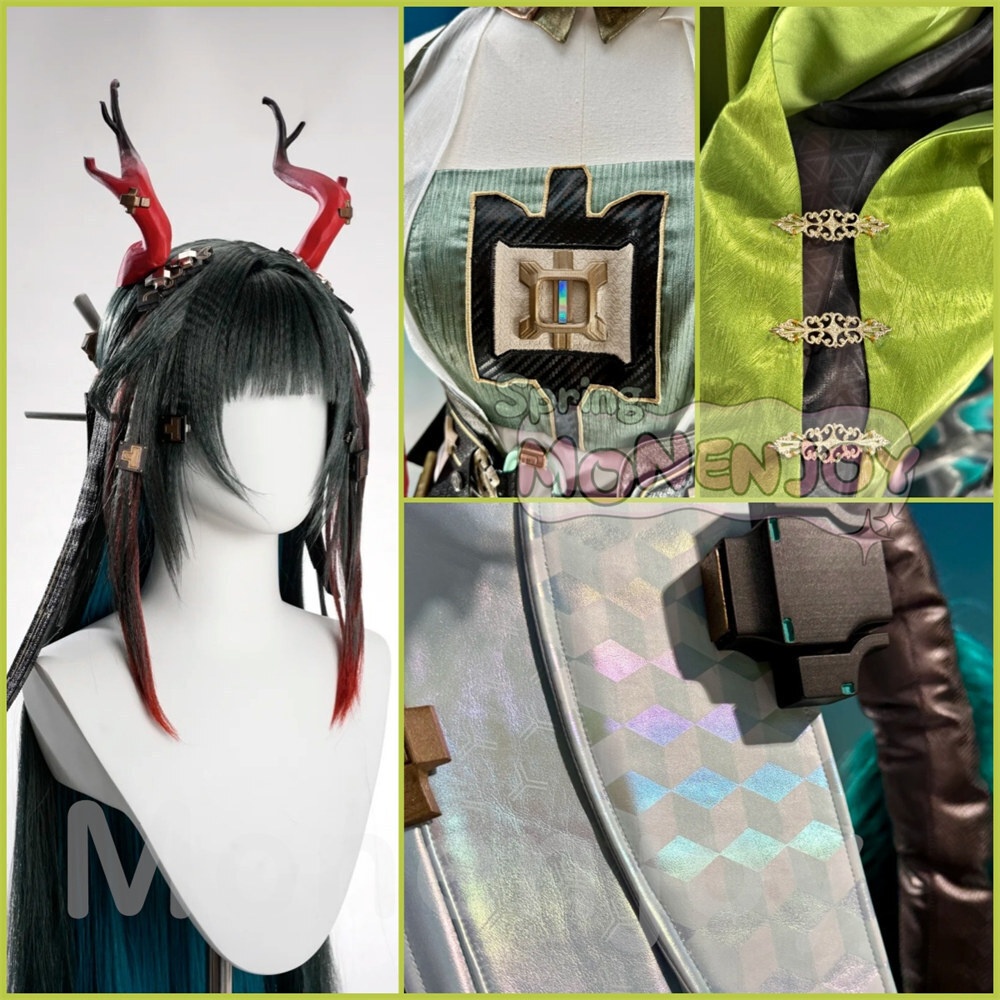 Monenjoy エンドフィールド ゾアン・ファンイ コスプレ衣装 角付 合金パーツ アークナイツ PUアクセサ イベント舞台対応