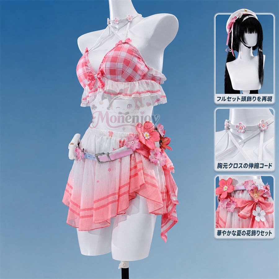 【Monenjoy】鳴潮 千咲 白桃パフェ 水着Ver. コスプレ衣装｜ピンクビキニ フルセット 水中撮影対応