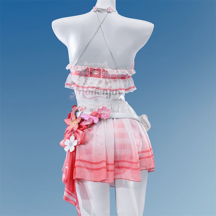 【Monenjoy】鳴潮 千咲 白桃パフェ 水着Ver. コスプレ衣装|ピンクビキニ フルセット 水中撮影対応