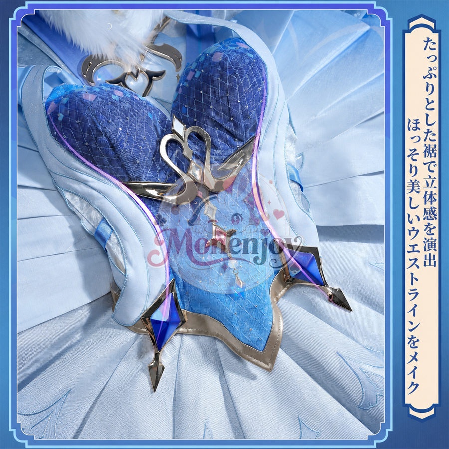 限定特典 Monenjoy 原神 オデット(Odette)コスプレ衣装 金属製パーツ+サテン生地 スネージナヤ編 コスチューム