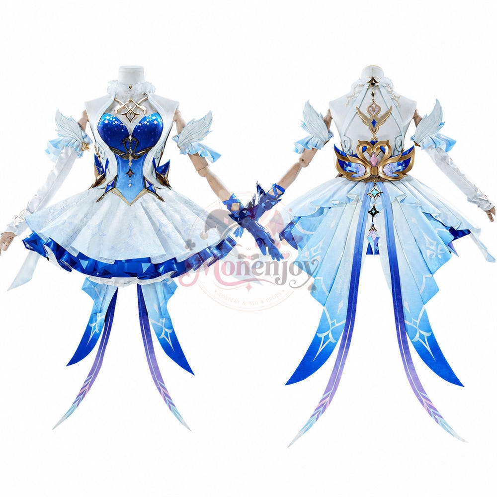限定特典　Monenjoy 原神 オデット（Odette）コスプレ衣装 合金製パーツ＋サテン生地　背面パーツは発光＆回転対応