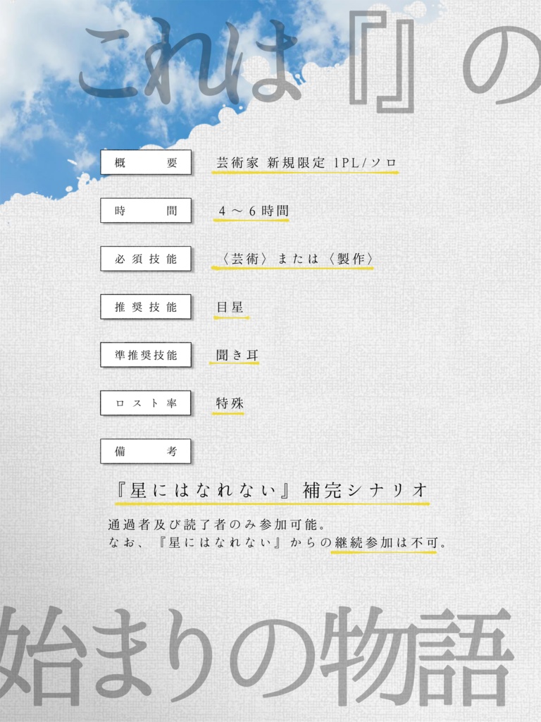 【CoC】鳥にはなれない