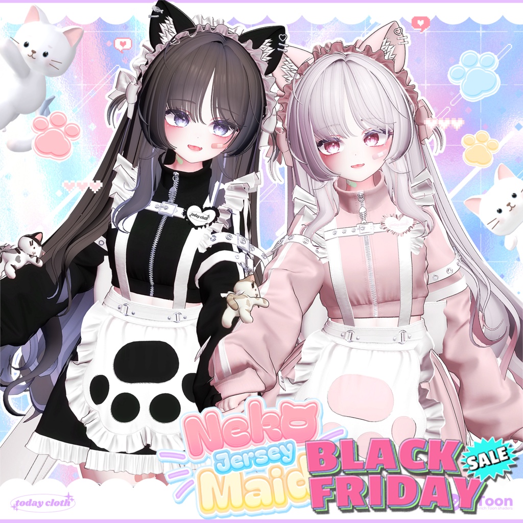 🖤SALE🖤【11アバター対応】🩵Neko Jersey Maid🩵