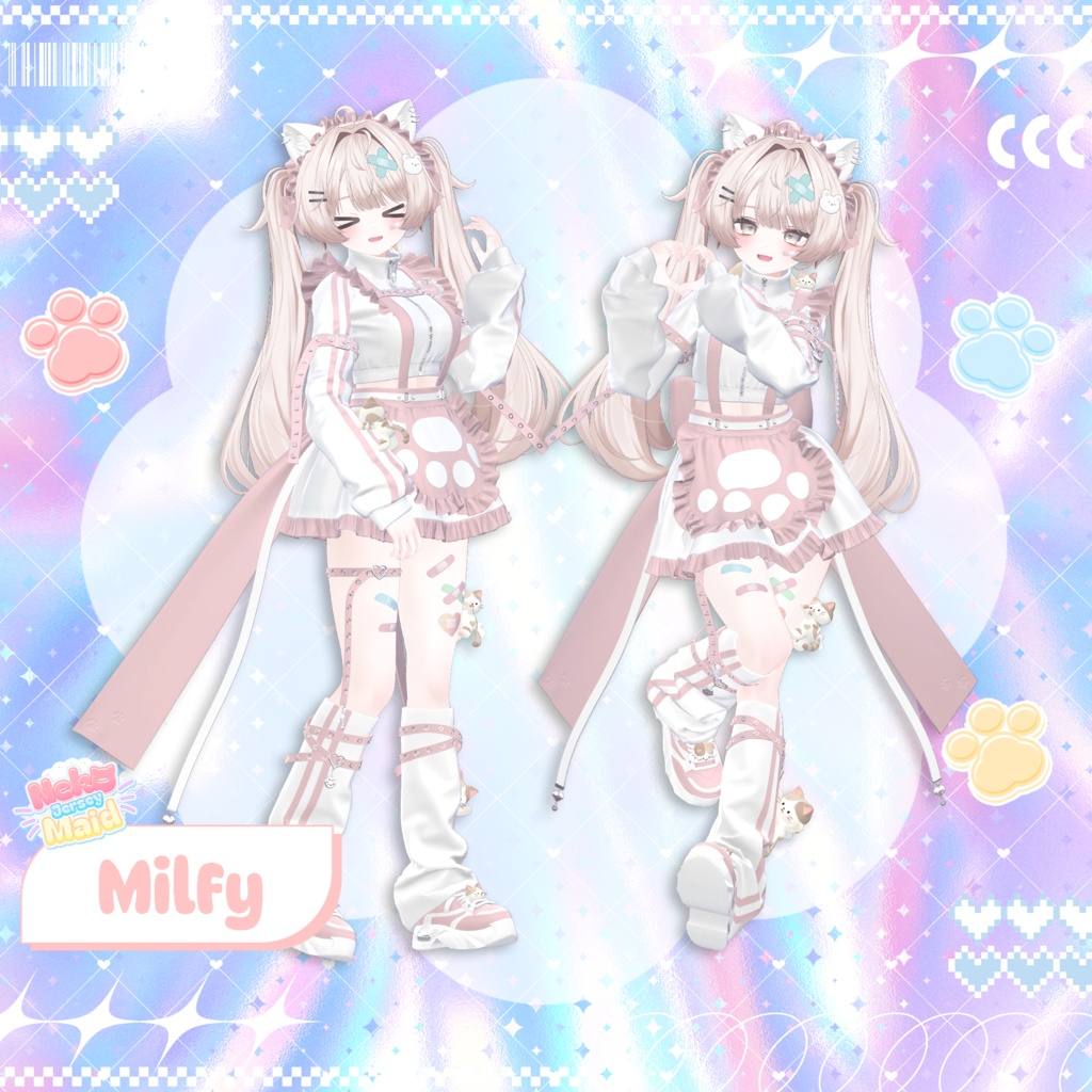 🖤SALE🖤【11アバター対応】🩵Neko Jersey Maid🩵