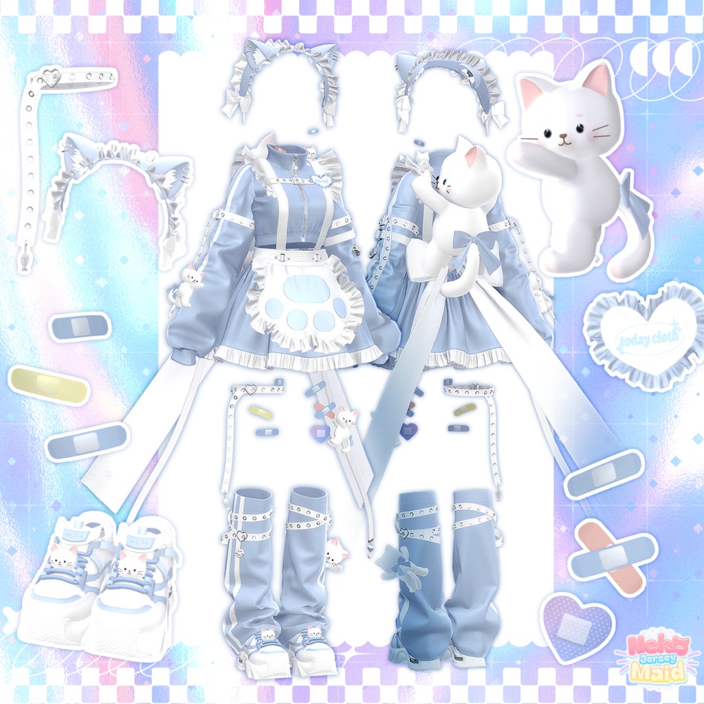 🖤SALE🖤【11アバター対応】🩵Neko Jersey Maid🩵