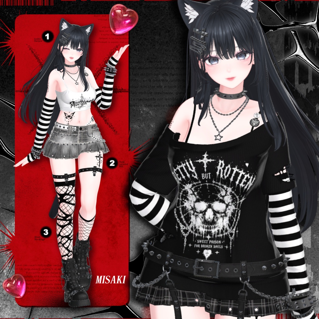 🖤SALE🖤【7アバター対応】HexKitty🐈⬛