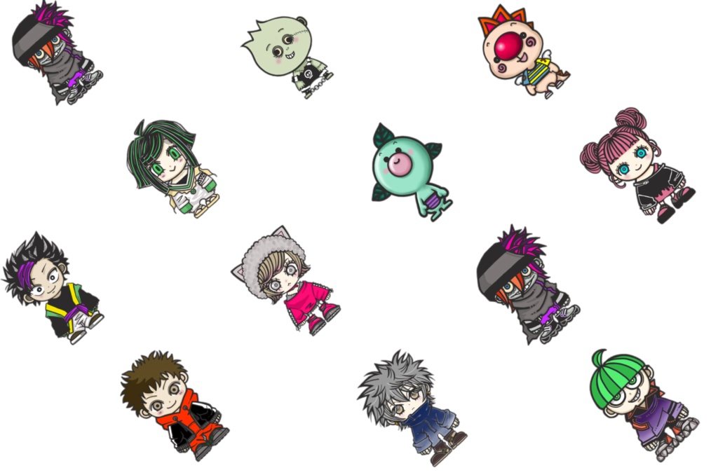 ミニキャラ総柄ケース