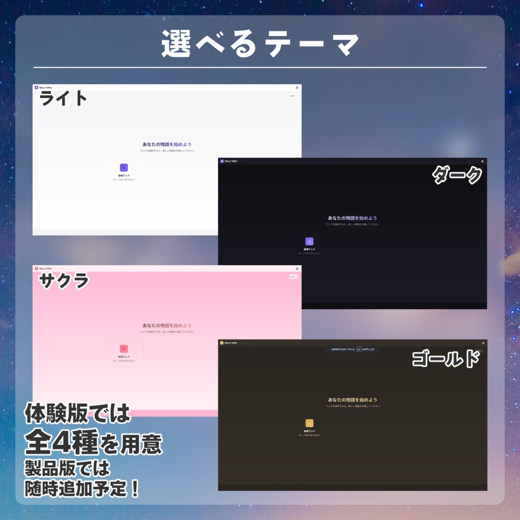 小説・台本執筆サポートソフト「StoryTeller」【デモ版】