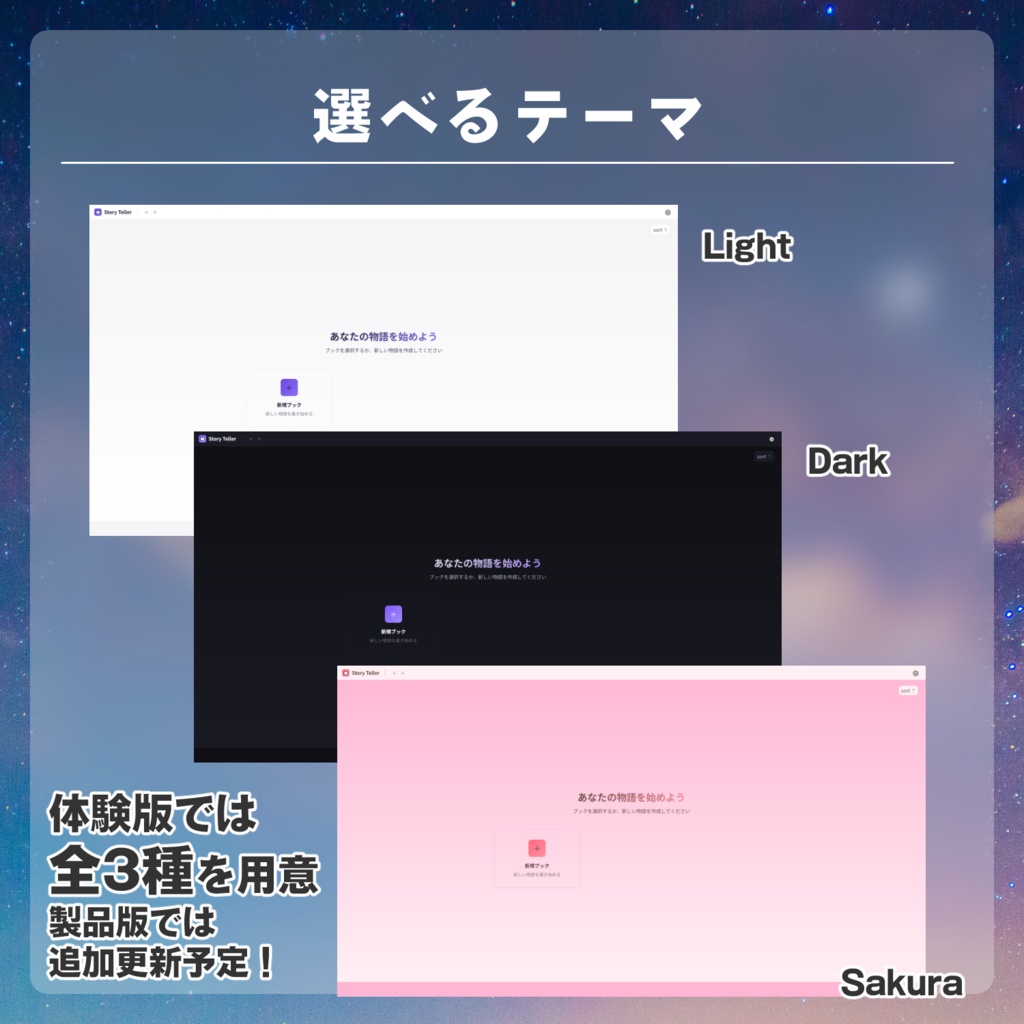 小説・台本執筆サポートソフト「StoryTeller」【デモ版】