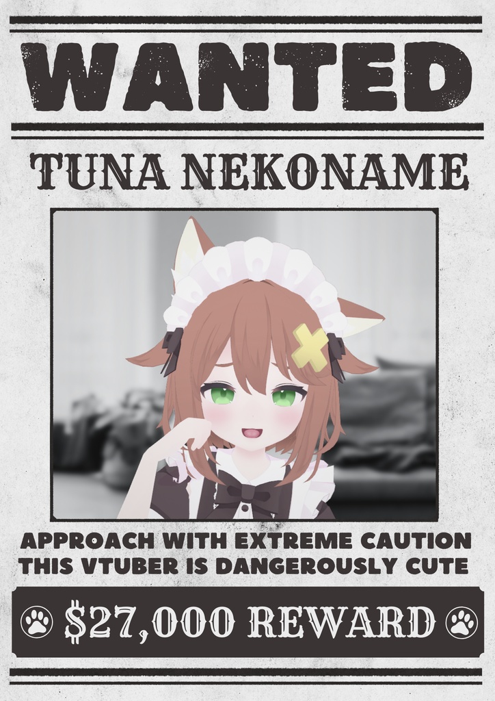 猫舐つな広報用ポスター【無料/VRC想定】