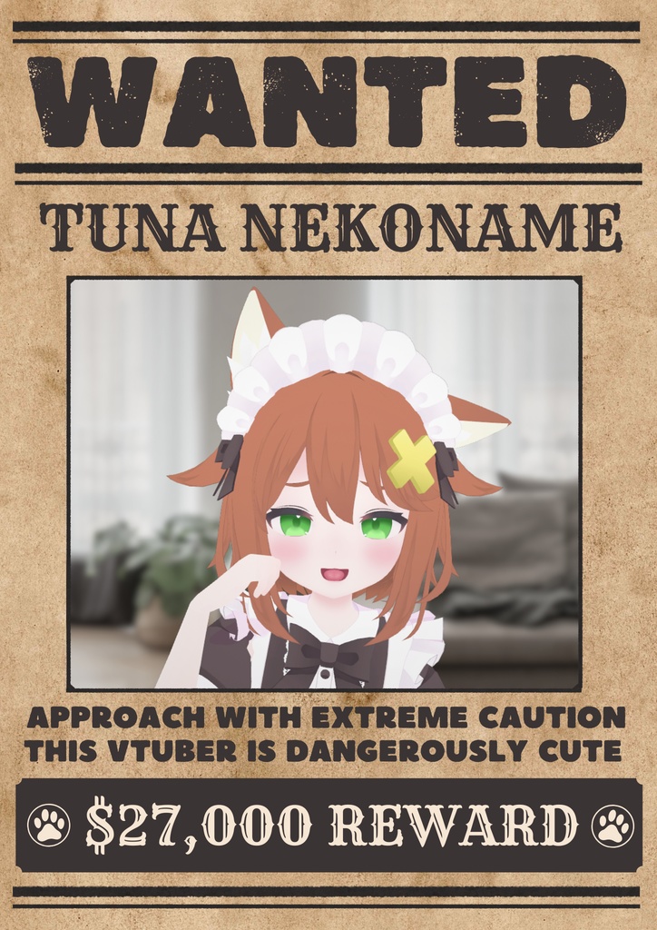 猫舐つな広報用ポスター【無料/VRC想定】