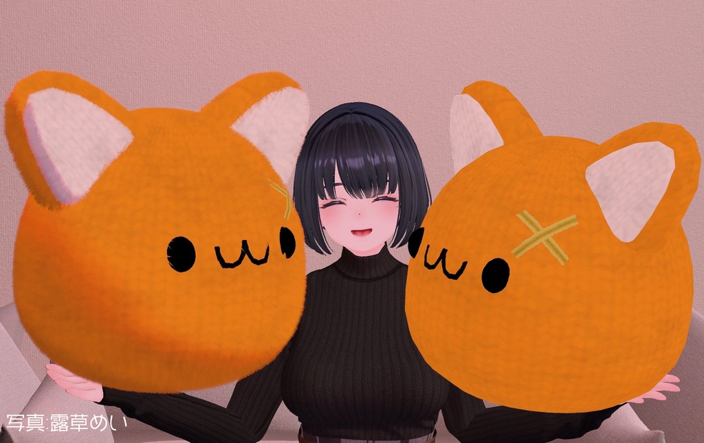 【無料】フリーにゃんぽこ【3Dモデル/PB&DB対応あみぐるみ】