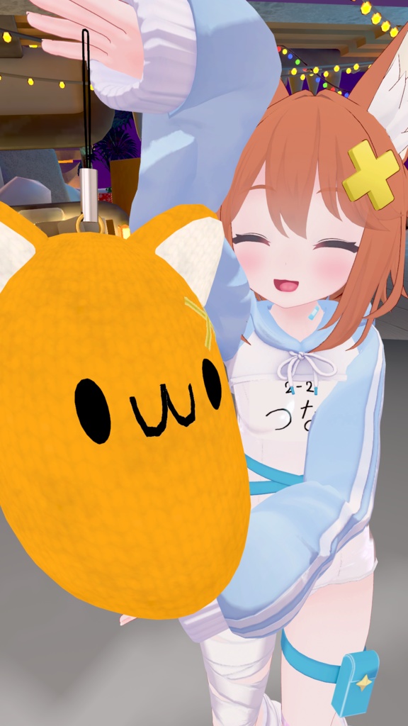 【無料】フリーにゃんぽこ【3Dモデル/PB&DB対応あみぐるみ】