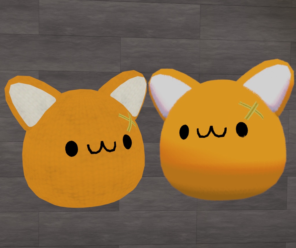 【無料】フリーにゃんぽこ【3Dモデル/PB&DB対応あみぐるみ】