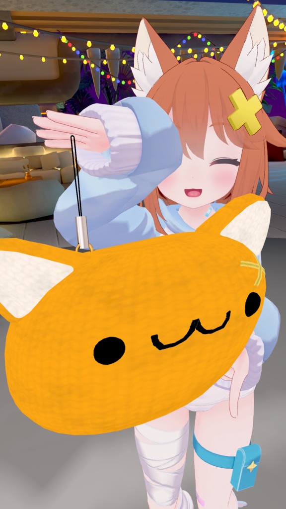 【無料】フリーにゃんぽこ【3Dモデル/PB&DB対応あみぐるみ】