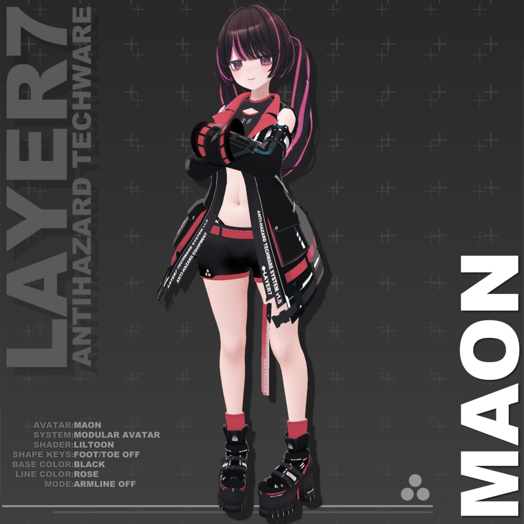 【40アバター対応】「ANTIHAZARD」テックウェア【VRChat向け】