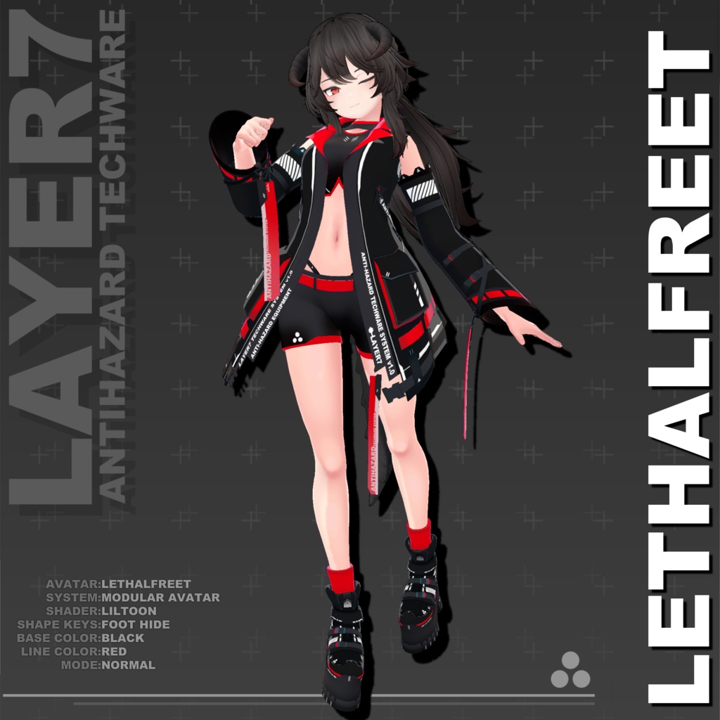 【37アバター対応】「ANTIHAZARD」テックウェア【VRChat向け】