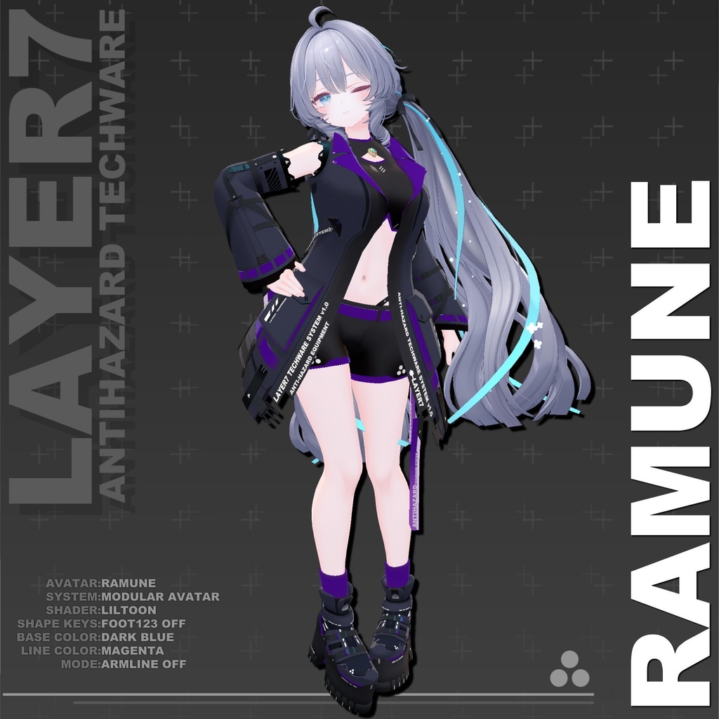 【39アバター対応】「ANTIHAZARD」テックウェア【VRChat向け】