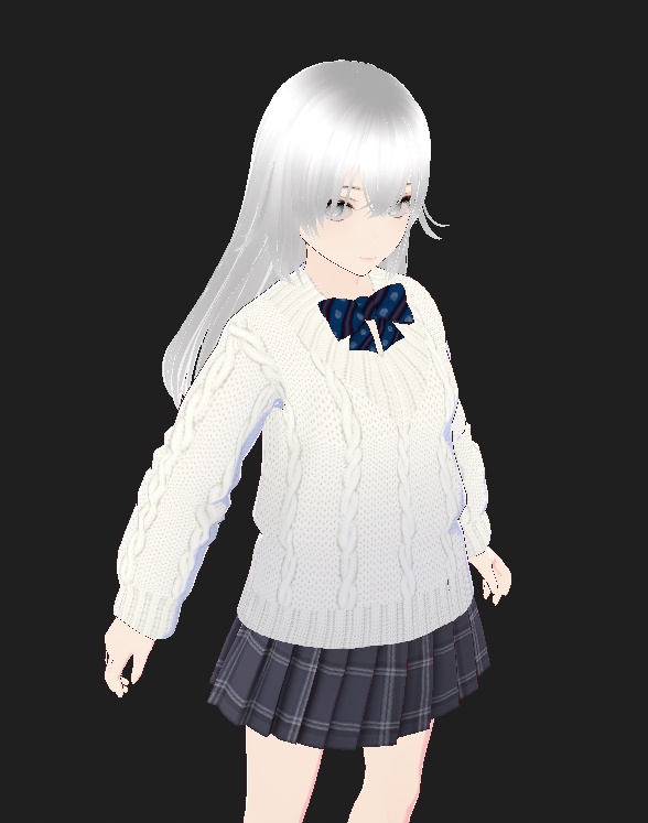 VRoid White hair vtuber model 