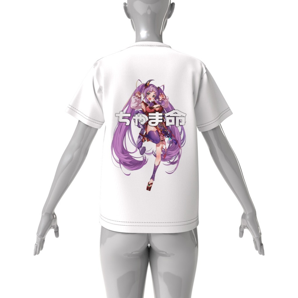 ま民 ~ちゃま命 ~ ビッグシルエットTシャツ(ホワイト)