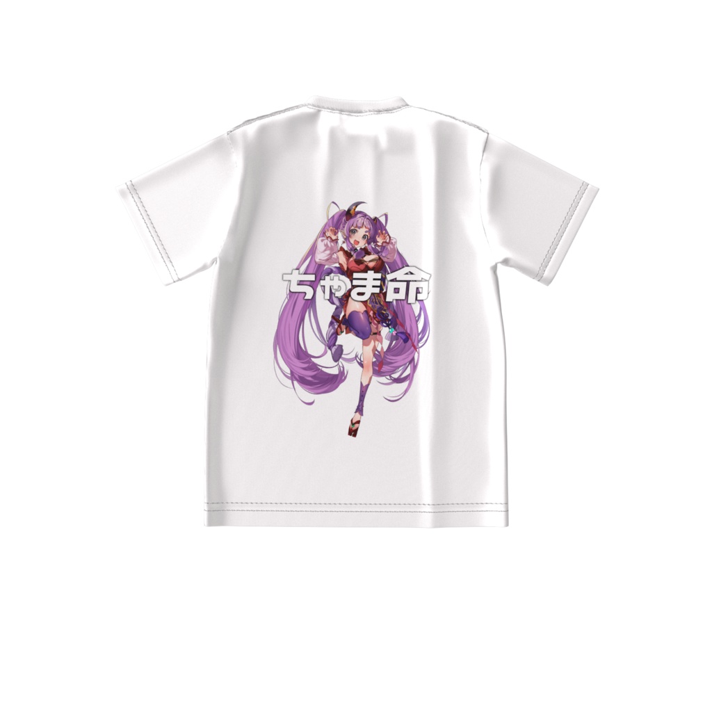 ま民 ~ちゃま命 ~ ビッグシルエットTシャツ(ホワイト)