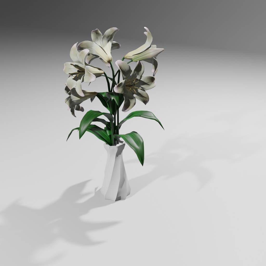 百合の花と花瓶