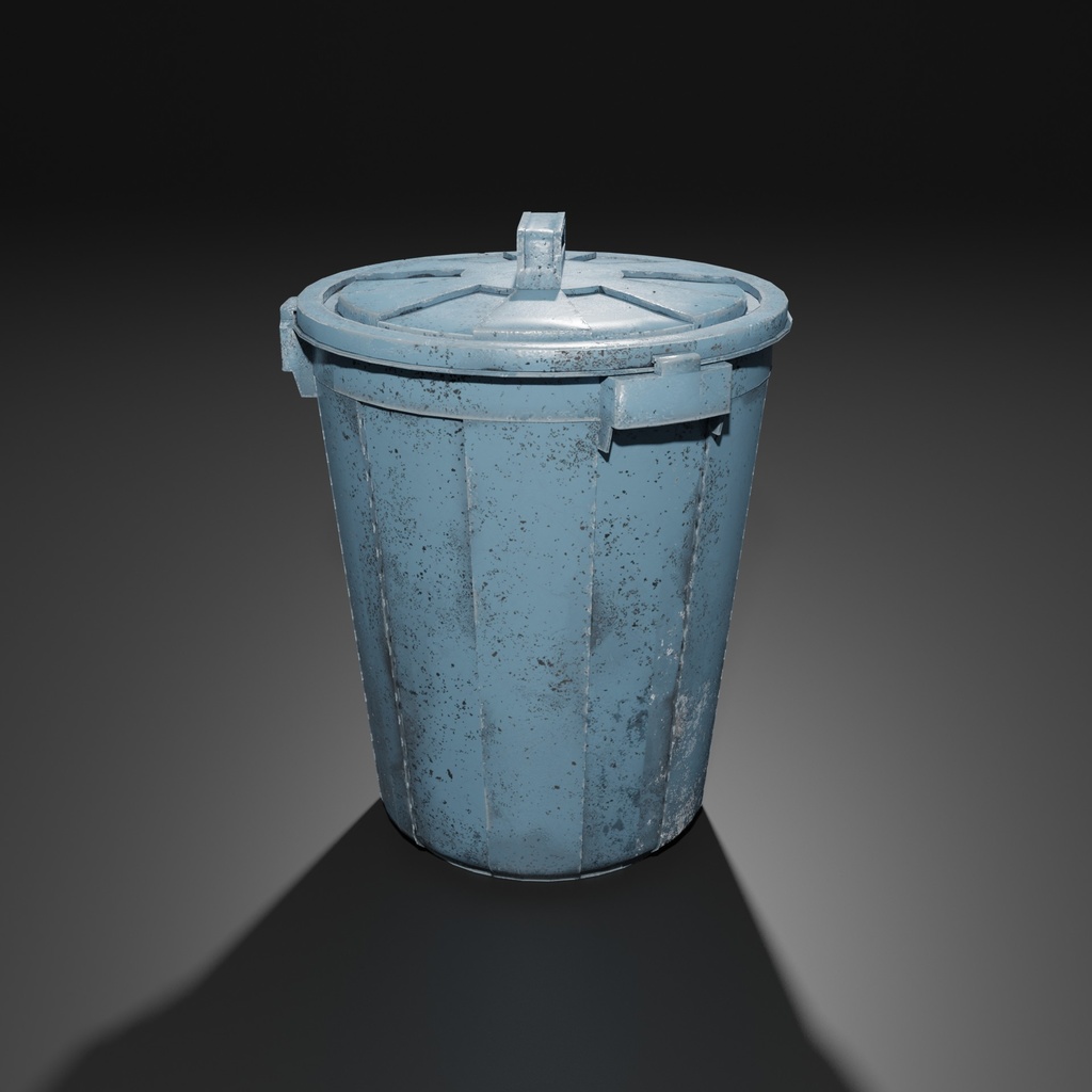 青い汚いポリバケツ