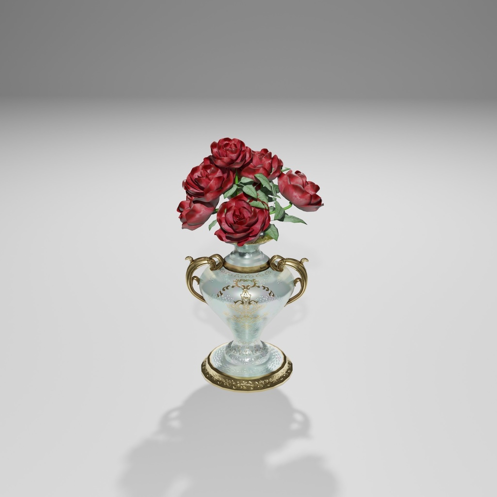 薔薇が飾られたアンティーク調の花瓶
