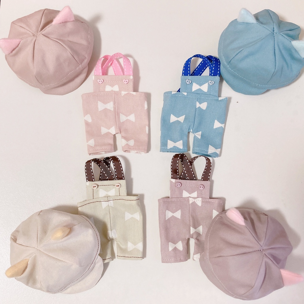 ねそべりぬいちゃんのサロペットとおぼうし/ラベンダー